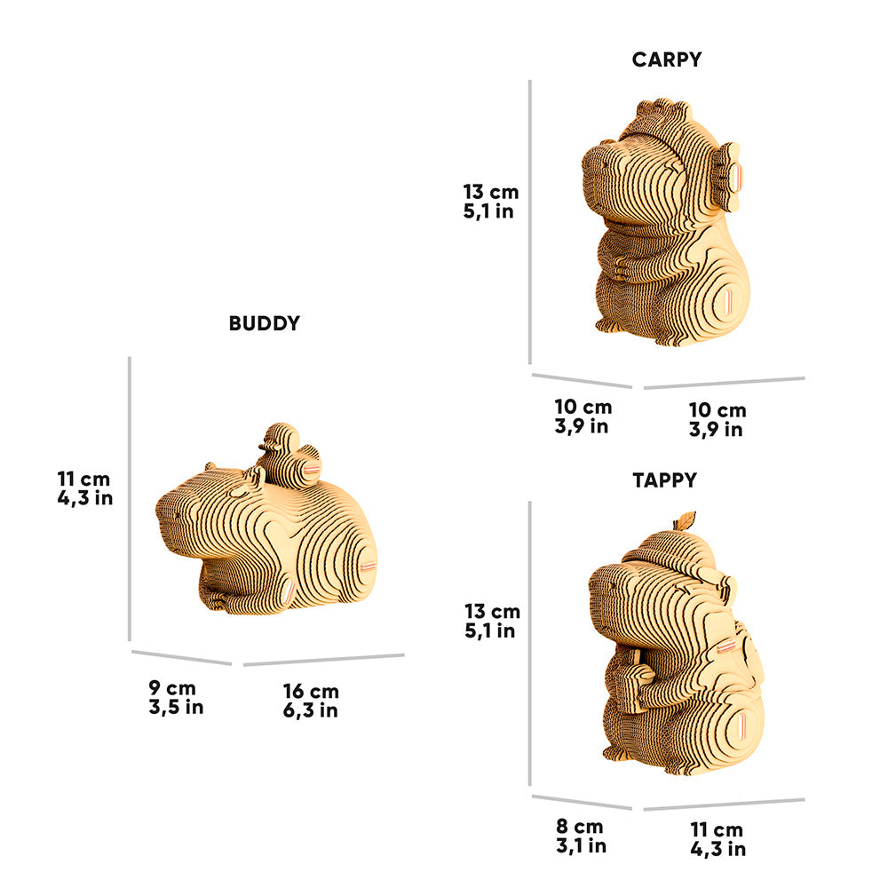 CAPYBARA TRIO Cartonic 3D Puzzle – CARTONIC® Official Store