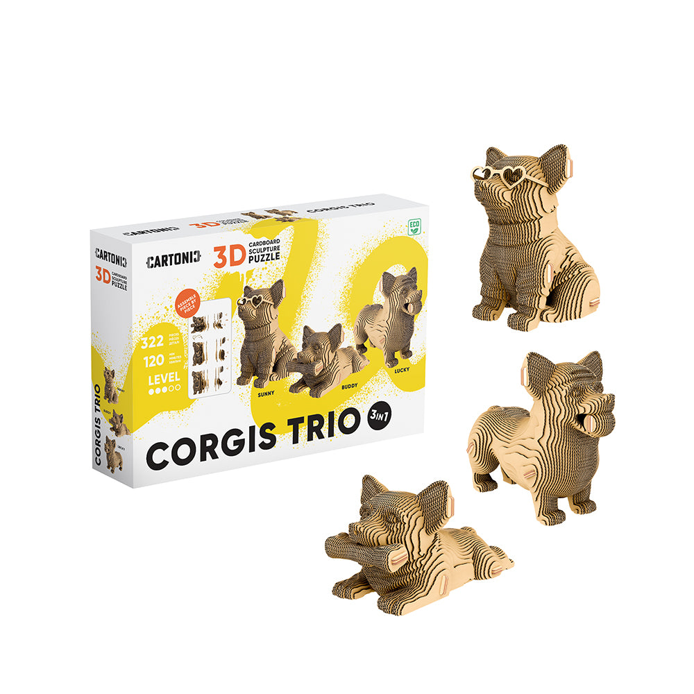 CORGIS TRIO Cartonic 3D Puzzle