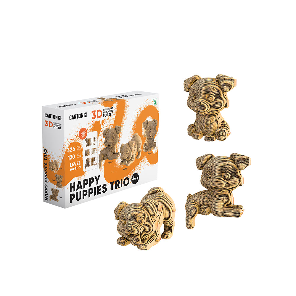 HAPPY PUPPIES TRIO Cartonic 3D Puzzle