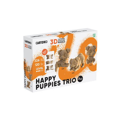 HAPPY PUPPIES TRIO Cartonic 3D Puzzle
