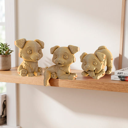 HAPPY PUPPIES TRIO Cartonic 3D Puzzle