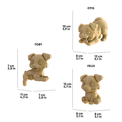 HAPPY PUPPIES TRIO Cartonic 3D Puzzle